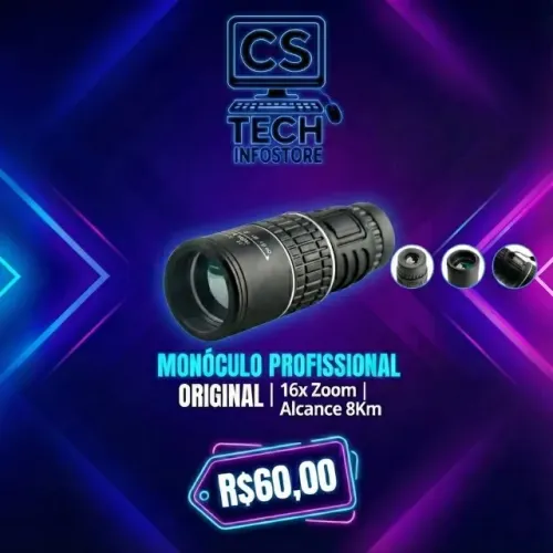 Monóculo Profissional 16x Zoom - Alcance 8km