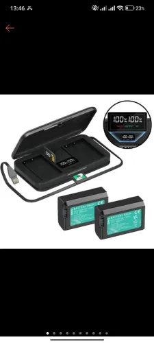 Kit duas baterias Np-fw50 e case carregador 