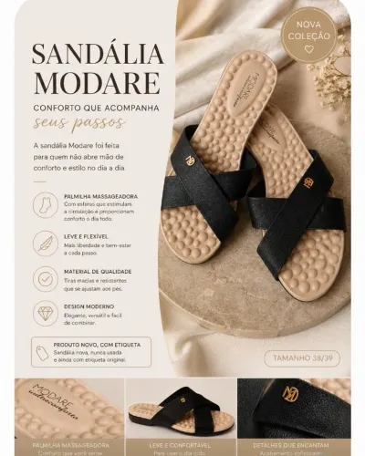 Sandália feminina - Nova - conforto e elegância
