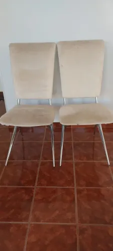Joga de cadeiras com base cromada em X PARA REFORMA