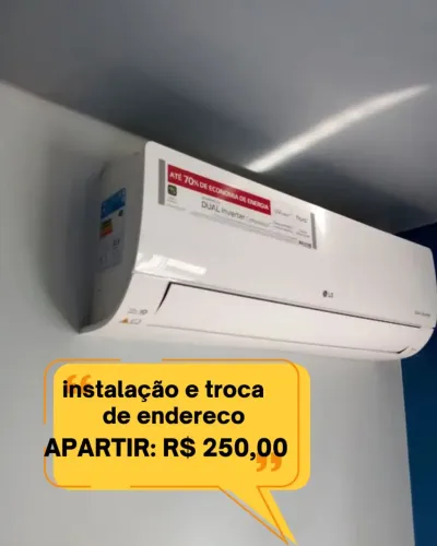 Ar condicionado instalação e troca de endereço 
