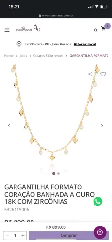 Colar banhado ouro 18k