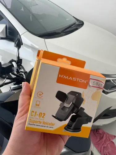 Suporte Para Celular GPS Retrátil Carro Ventosa Rotação 180° Cj02 Preto