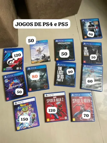 Jogos de PS4 e PS5 usado e sem detalhes