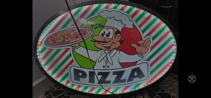Placa luminosa pizzaria ou coloque sua logo de qualquer comercio
