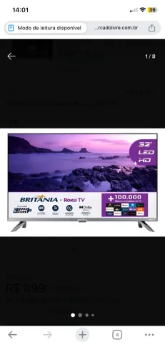 Vendo tv Britânia Roku 32
