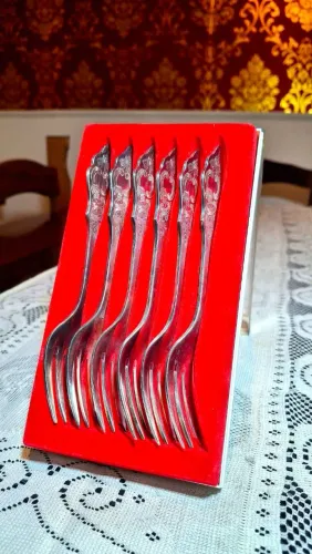 Conjunto de 6 garfos para sobremesa (Prata 90)