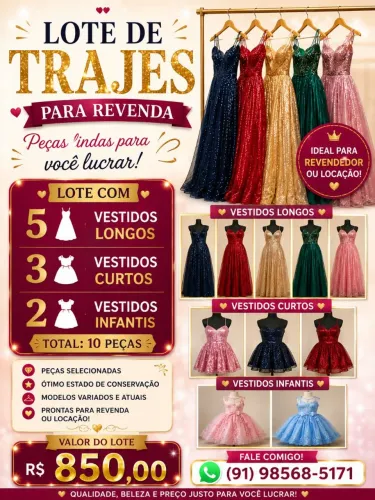 Venda de lotes de trajes