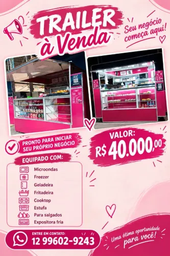 Trailer Food Truck Completo - Pronto para Trabalhar