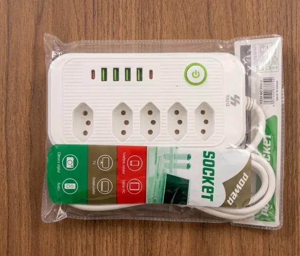 Extensão Elétrica/ Filtro de linha Multi-Tomadas com USB/Type-C Turbo