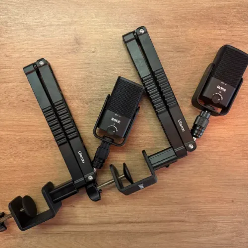 Kit com 2 Microfones Rode NT-USB Mini e 2 braços articulados Ulanzi LS26