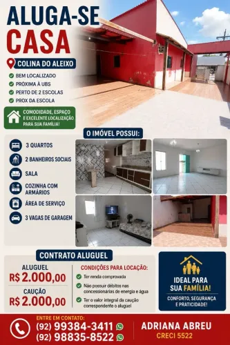 ALUGO CASA NO COLINA ALEIXO