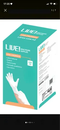 Luva Cirúrgica Látex Estéril Sem Pó Branca 50 Pares Live Cor Branco Tamanho 
