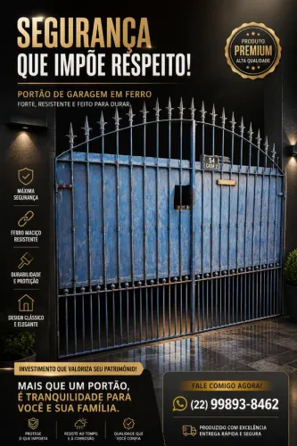 PORTÃO DE FERRO SOCIAL E GARAGEM