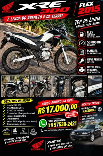 Honda XRE 300 troco por golf sapão