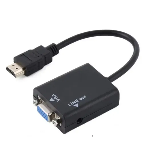 Cabo Conversor HDMI para VGA com Saída de Áudio P2 - NOVO