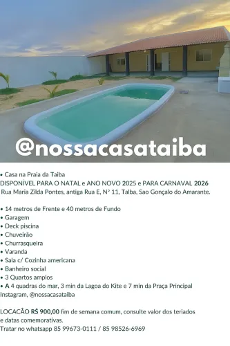 Casa na Taiba disponível Carnaval