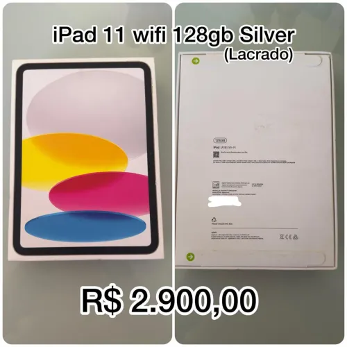 iPad 11 wifi 128gb Silver (Lacrado) 