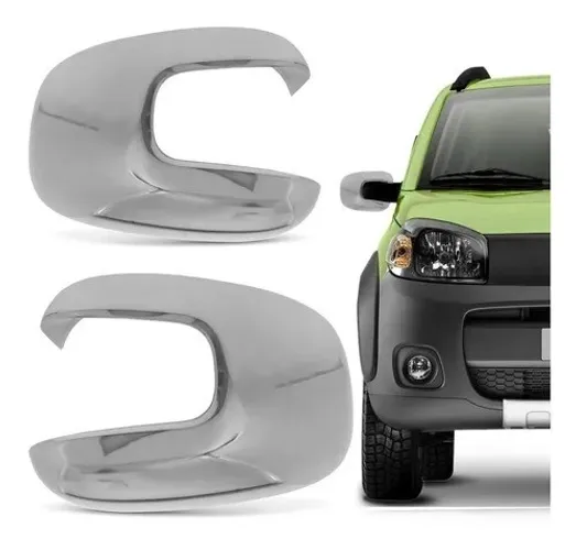 Aplique Cromado Capa Retrovisor Fiat Uno Way Attractive 2011 à 2020 - Par