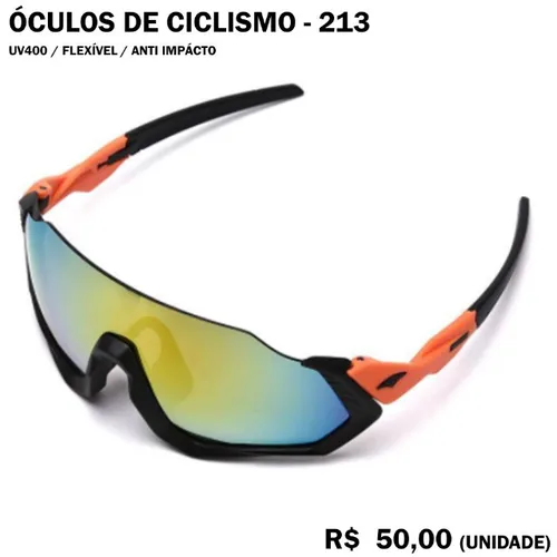 Óculos de Ciclismo com Detalhe Laranja