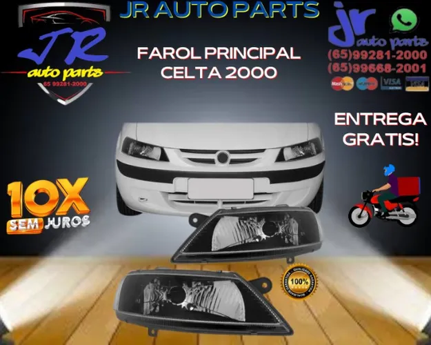 Farol Celta 2000 Foco Simples Mascara Negra