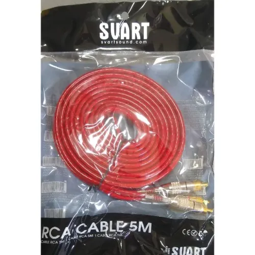 Cabo RCA 5 metros para Som Dupla Blindagem sem ruídos vermelho 