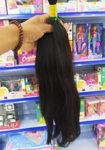 Cabelo Humano 50cm 100g 7,35 Castanho Escuro, Liso Leve Ondulado