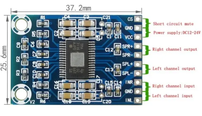 Amplificador Mini Módulo Placa Stereo Digital Hx-m562 2x50w Arduino Automação COD-AM500 