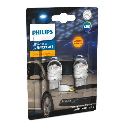 Par Lâmpada Led Sinalização Pisca Wy21w T20 Philips Ultinon