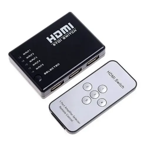 Switch Splitter Hub 3 X1 Portas Hdmi com Controle Remoto para Tv Monitor