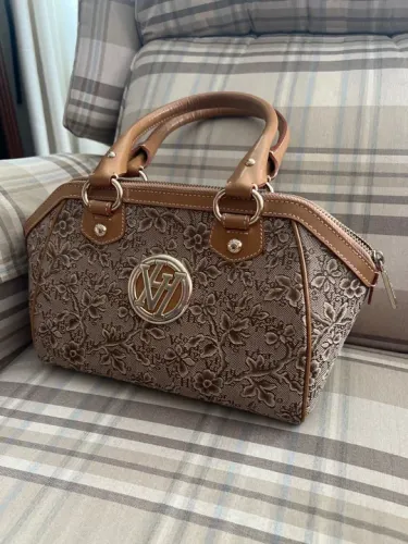 Bolsa Feminina de Ombro - Estampa Floral - Bege