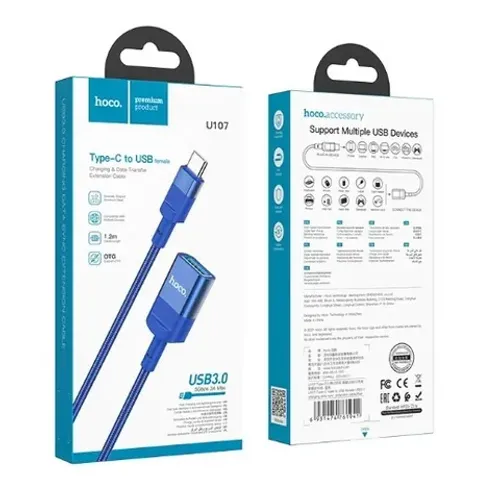 Cabo extensão usb macho C para fêmea A 3.0  Hoco 1.2m