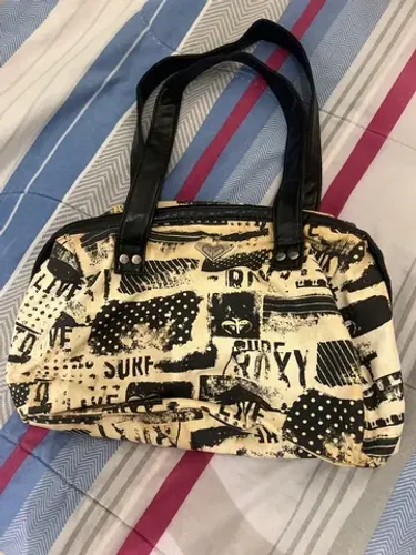 Bolsa da ROXY linda - preta e branca - pegar e levar