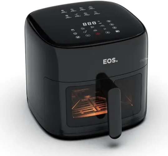 Fritadeira Sem Óleo Air Fryer Eos Chef Gourmet 6.2 Litros Compacta Digital Preto Eaf6