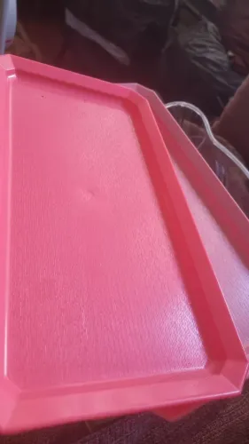 Par de Bandejas rosas acrílico retangulares