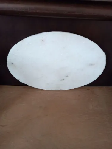 Mármore branco oval 38 x 26 cm tabuleiro tampo de mesinha