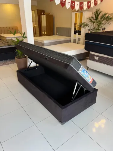 Cama Box Baú Solteiro - Base Box Baú +Colchão D20 - ENTREGAMOS 