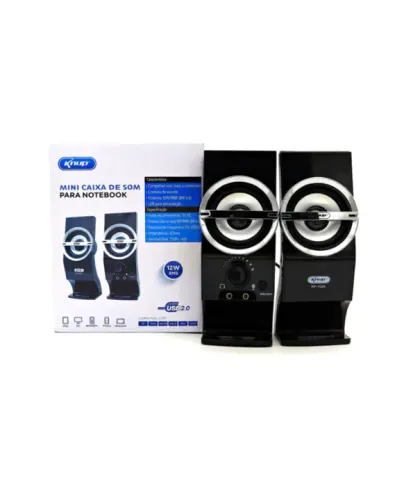 CAIXA DE SOM 6W X 2 = 12W MULTIMIDIA KNUP KP-7024