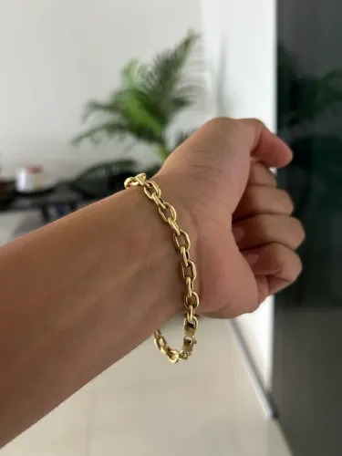 Pulseira cadeado ouro 18k
