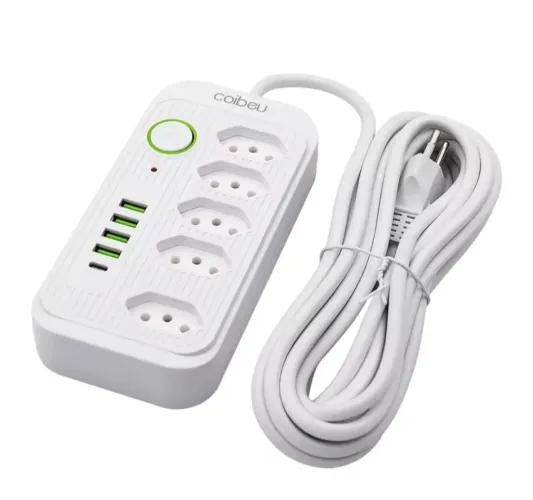 Extensão de 5M Metros Coibeu 220v 5 Tomadas + 5 USB (Preto)