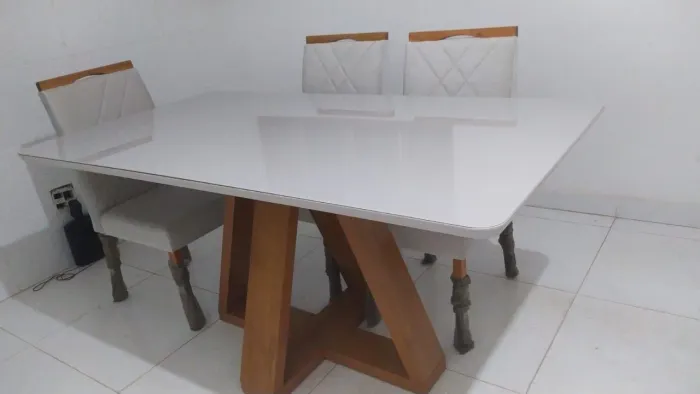 Mesa de Jantar Elegante com 6 cadeiras 160x90