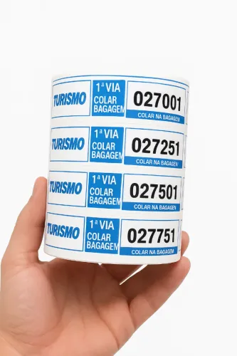 Kit 4 Rolos De Etiquetas De Bagagem Antt 250unid Mala Ônibus
