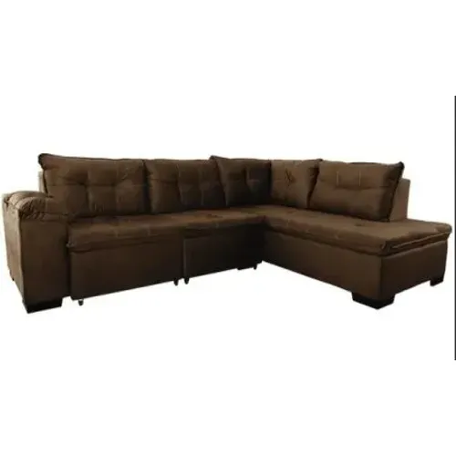 Estofados de Canto Retratil C / Chaise Taurus - 751 Marrom