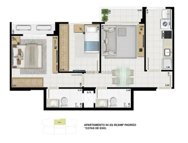 VENDO APARTAMENTO ED. ALVORADA (FUNDO DO SHOPPING PANTANAL)