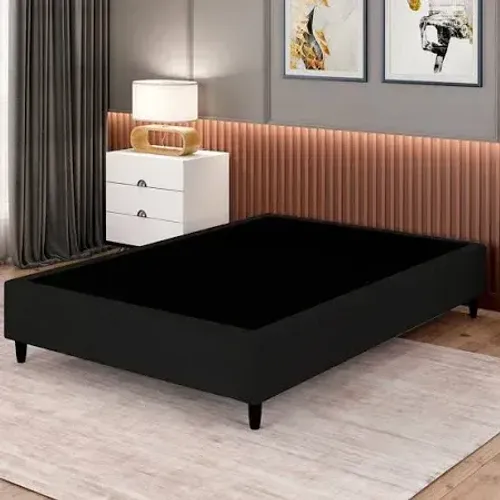 Cama Base Box Casal - veludo cinza grafitte