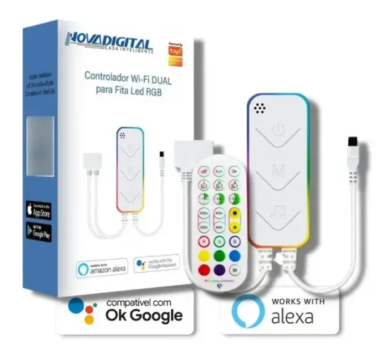 Controlador Inteligente Wifi Para Fita De Led Rgb Tuya Alexa Rgb 127/220v 12v