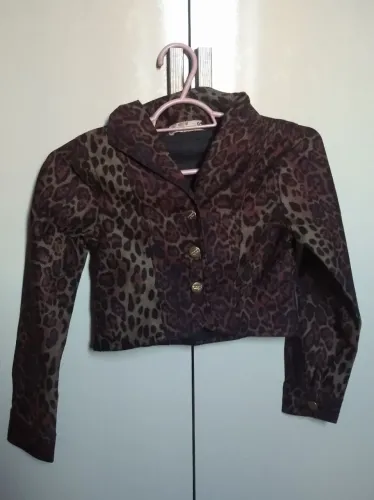 Jaqueta Cropped Animal Print INFANTIL 