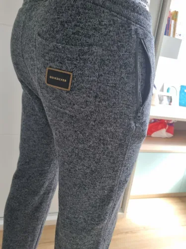 Calça de moletom Quiksilver cinza com Zíper