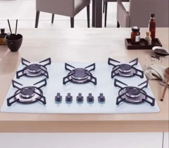 Fogão Cooktop Lines 5 Bocas Safanelli Branco Bivolt- FAZEMOS ENTREGA, NOVO!