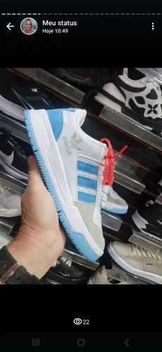 Tênis Adidas Branco e Azul